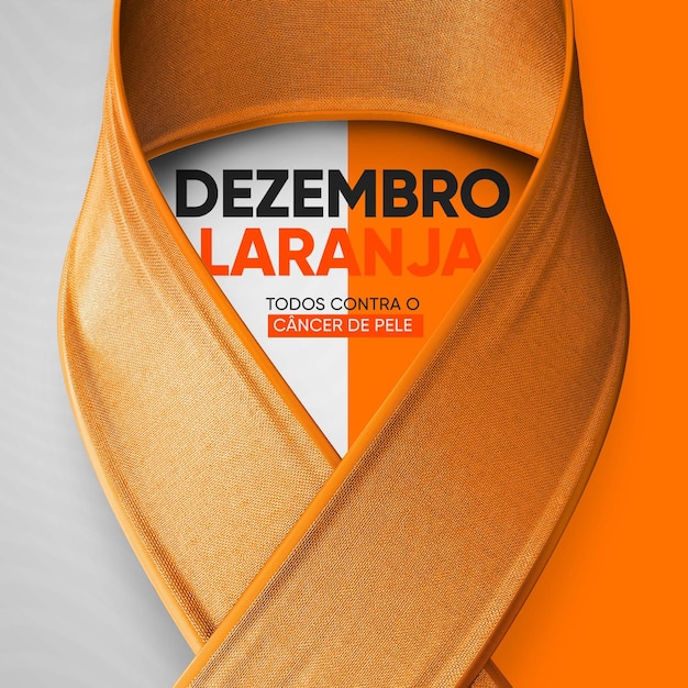 Free PSD social media feed december orange everyone against cancer