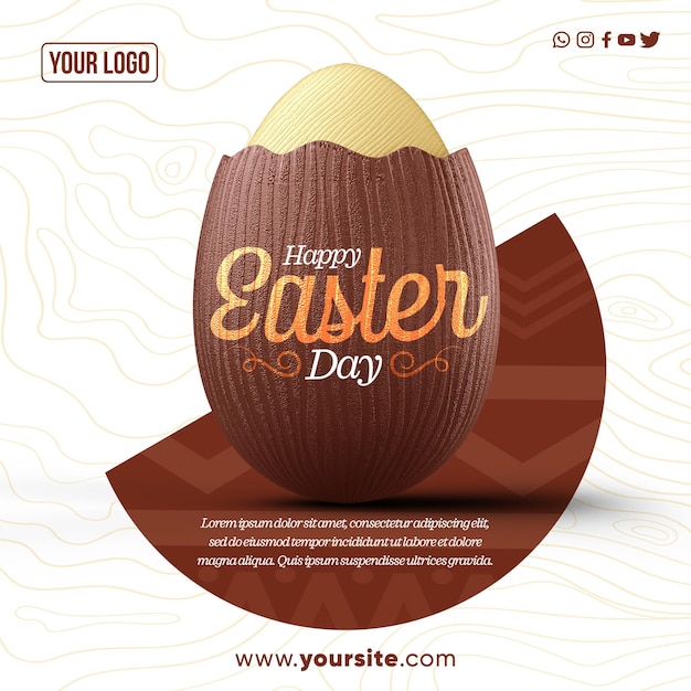 Free PSD social media feed instagram happy easter day