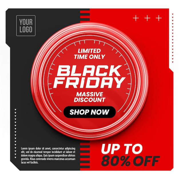 Social media feed limited time black friday big discount up to 80 off