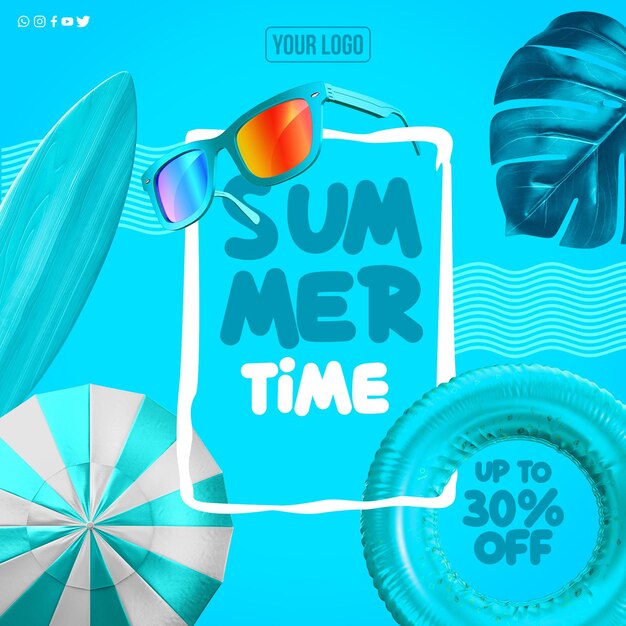 Social media feed summer time up to 30 off