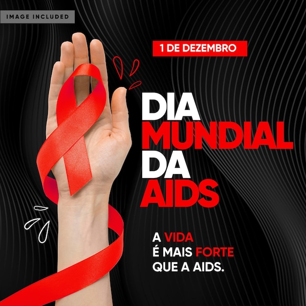 Free PSD social media feed world aids day december 1