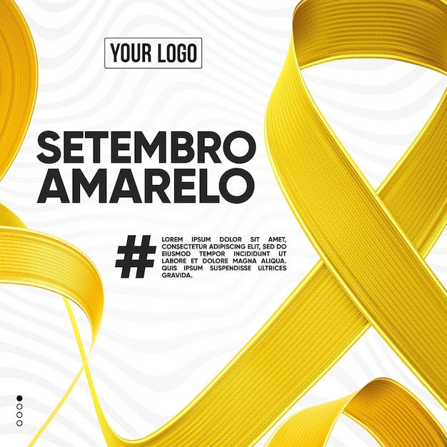 Free PSD social media feed yellow september campaign