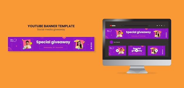 Free PSD social media giveaway design template