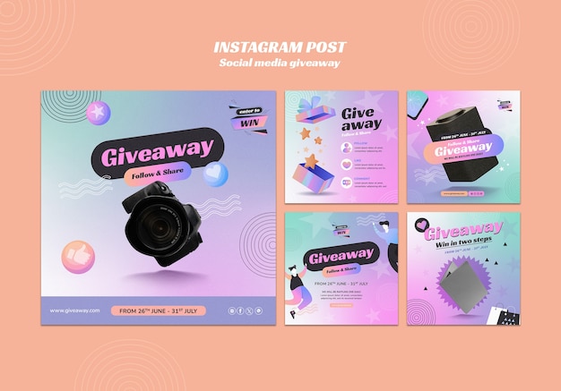 Free PSD social media giveaway template design