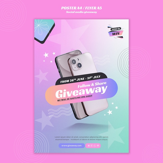 Free PSD social media giveaway template design