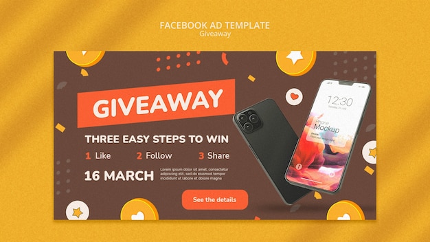 Free PSD social media giveaway template design