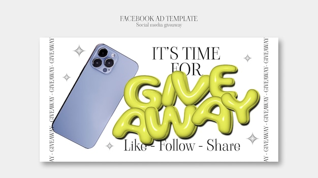 Free PSD social media giveaway template design