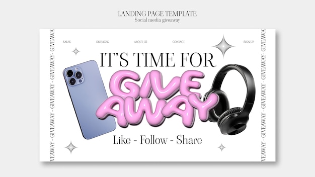 Free PSD social media giveaway template design