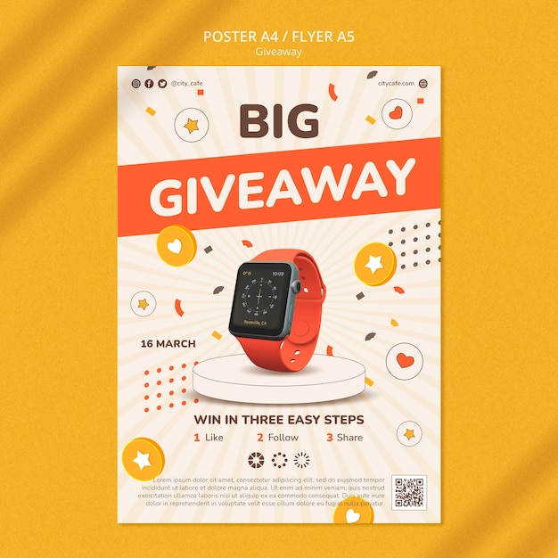 Free PSD social media giveaway template