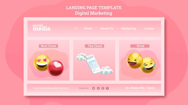 Free PSD social media landing page