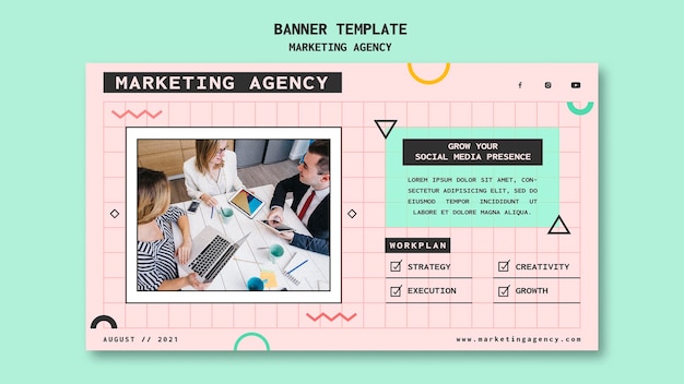 Social media marketing agency banner template