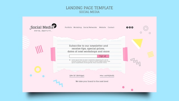 Social media marketing agency landing page design template