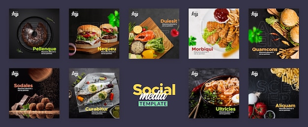 Free PSD social media post template for restaurant