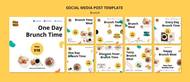 Social media post template with brunch concept