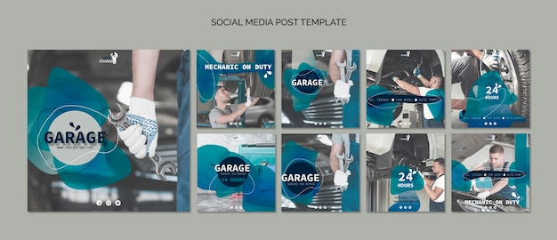 Social media post template with mechanic