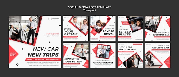 Free PSD social media post transport template design