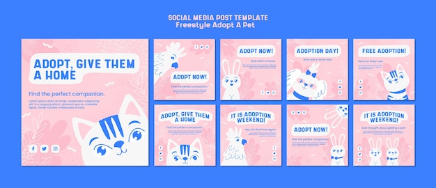 Social media post with adopt pet concept