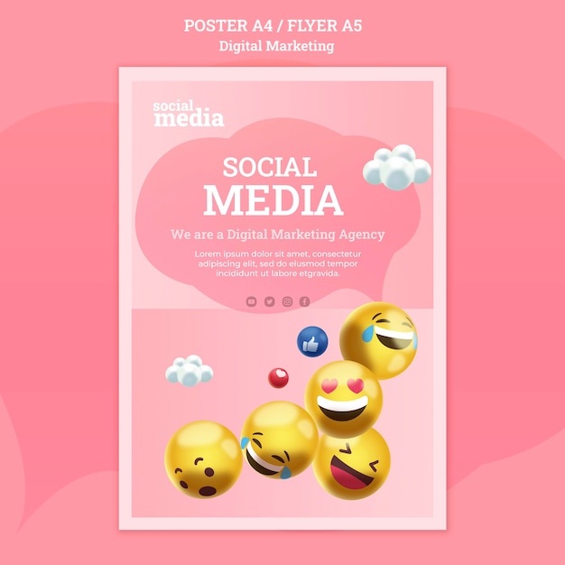 Free PSD social media poster template