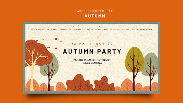 Free PSD social media promo template for autumn celebration