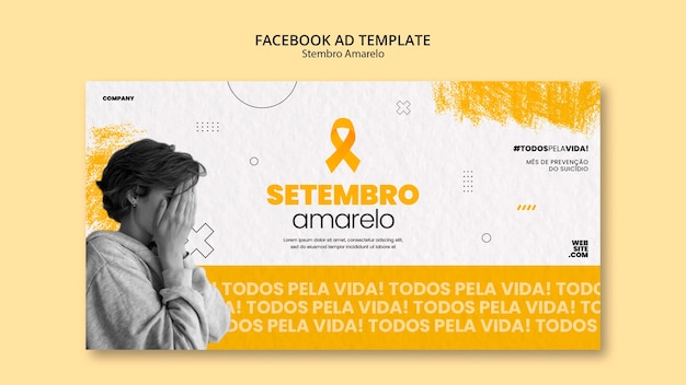 Free PSD social media promo template for brazilian suicide month prevention awareness campaign