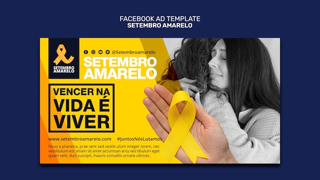 Free PSD social media promo template for brazilian suicide prevention month awareness