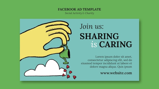 Free PSD social media promo template for charity project