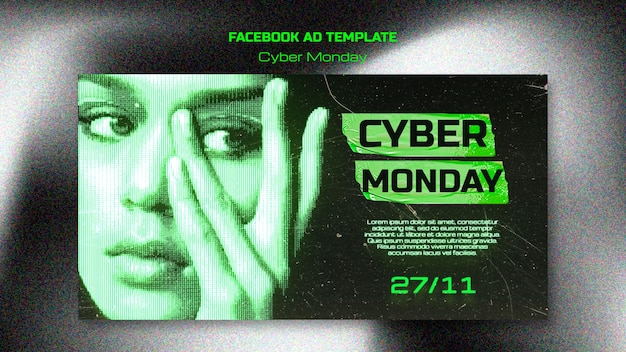 Free PSD social media promo template for cyber monday sales