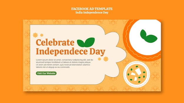 Free PSD social media promo template for india independence day celebration