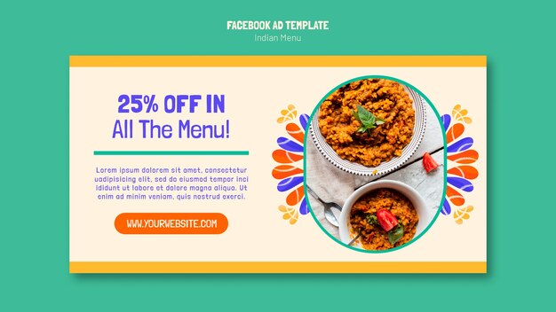 Social media promo template for indian food restaurant