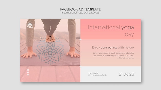 Free PSD social media promo template for international yoga day celebration