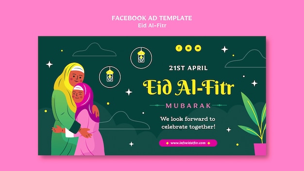 Free PSD social media promo template for islamic eid al-fitr celebration