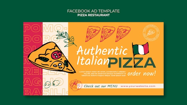 Free PSD social media promo template for italian pizza restaurant