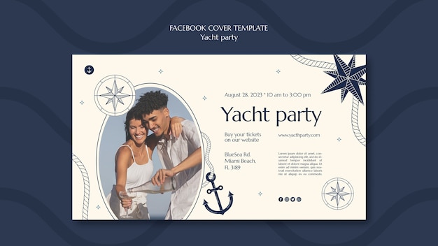 Free PSD social media promo template for luxurious yacht party celebration