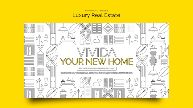 Free PSD social media promo template for luxury real estate