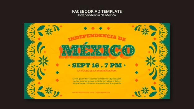 Free PSD social media promo template for mexican independence day