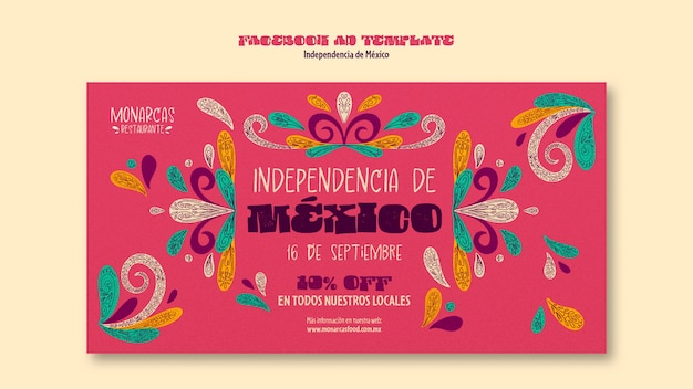 Free PSD social media promo template for mexico independence celebration