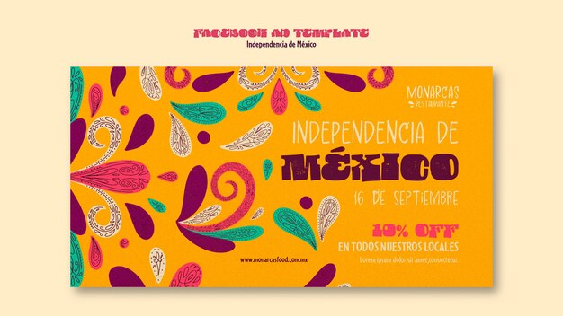 Social media promo template for mexico independence celebration