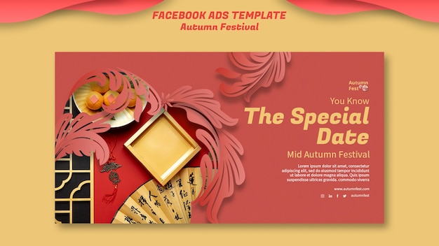 Social media promo template for mid-autumn festival celebration