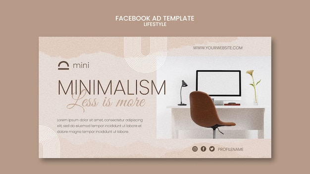 Free PSD social media promo template for minimalistic interior design