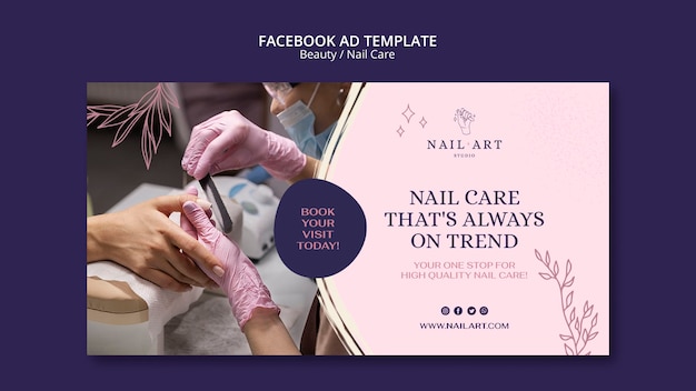 Free PSD social media promo template for nail care