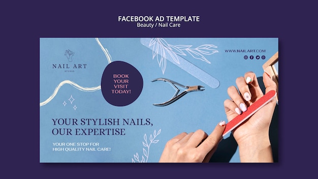 Free PSD social media promo template for nail care