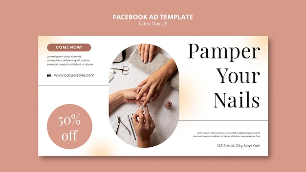 Free PSD social media promo template for nail salon business