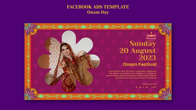 Free PSD social media promo template for onam festival celebration