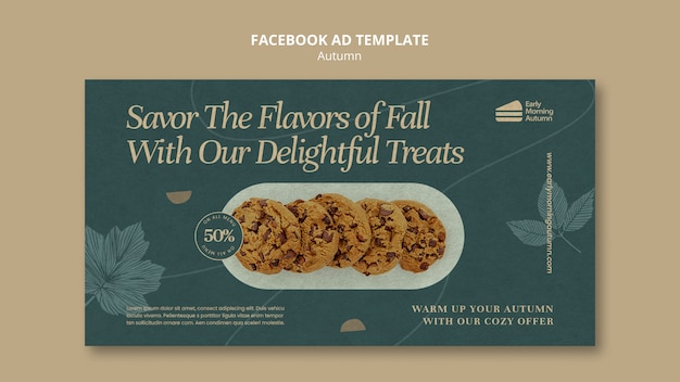 Free PSD social media promo template for restaurant with autumnal menu