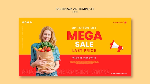 Free PSD social media promo template for sales