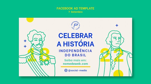 Social media promo template for sete de setembro celebration