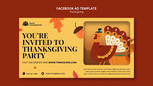 Free PSD social media promo template for thanksgiving celebration