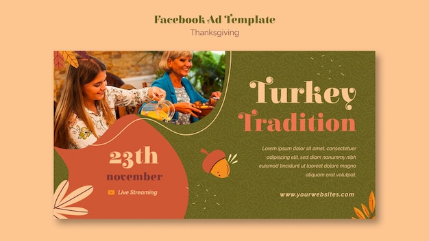 Free PSD social media promo template for thanksgiving celebration