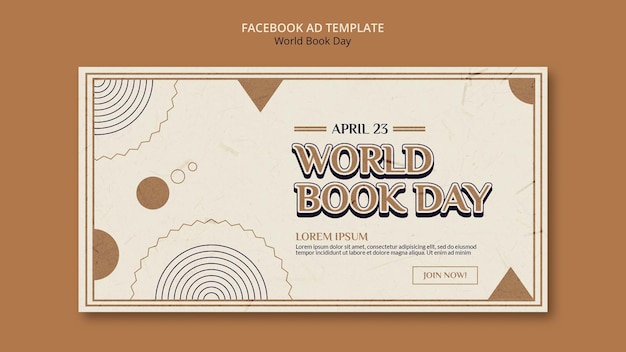 Free PSD social media promo template for world book day celebration