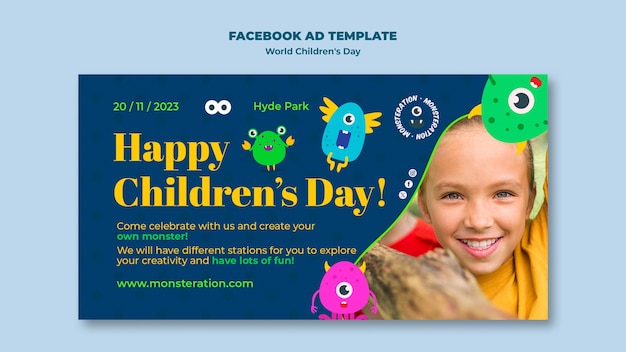 Free PSD social media promo template for world children's day celebration